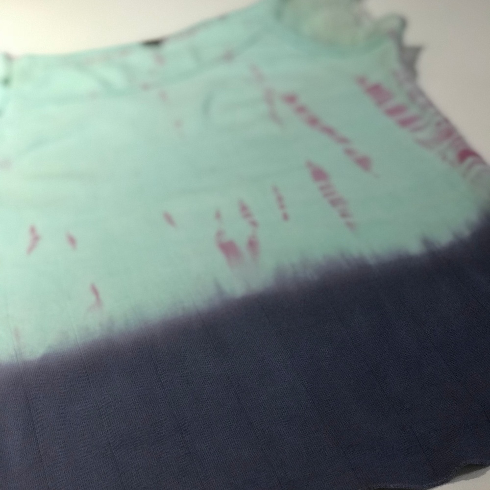 language los angeles Ombre Tshirt with Sheer Slvs